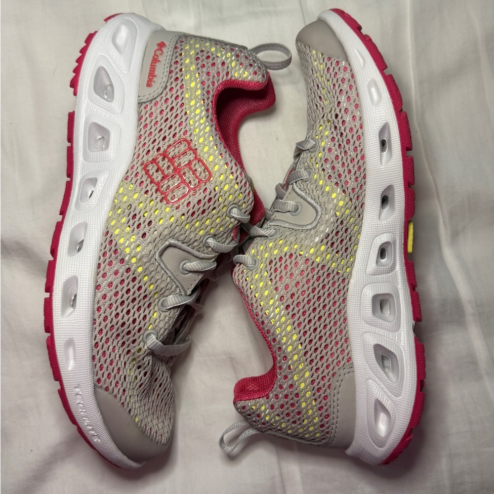 Columbia Gray and Pink Athletic Shoes with Breathable Mesh